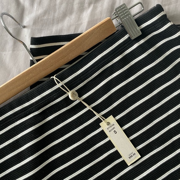 NWT Max Studio stretch B+W striped midi skirt - Picture 2 of 2